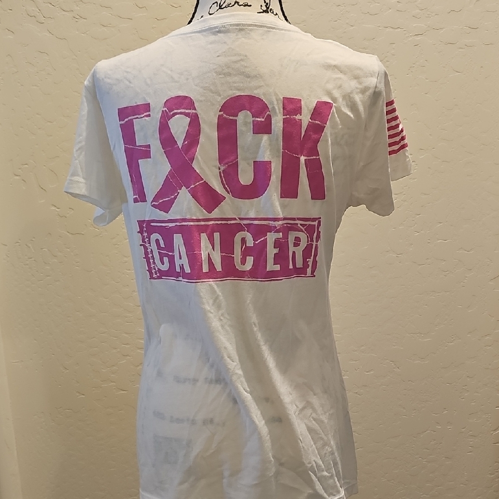 White and Pink F*ck Cancer Top